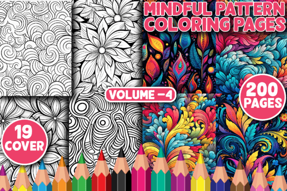 Download 200 Mindful Pattern Coloring Pages V - 4 - Premium Resources