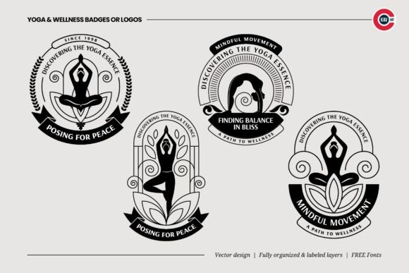 Download Yoga &amp; Wellness Badges or Emblem Logos - Premium Resources